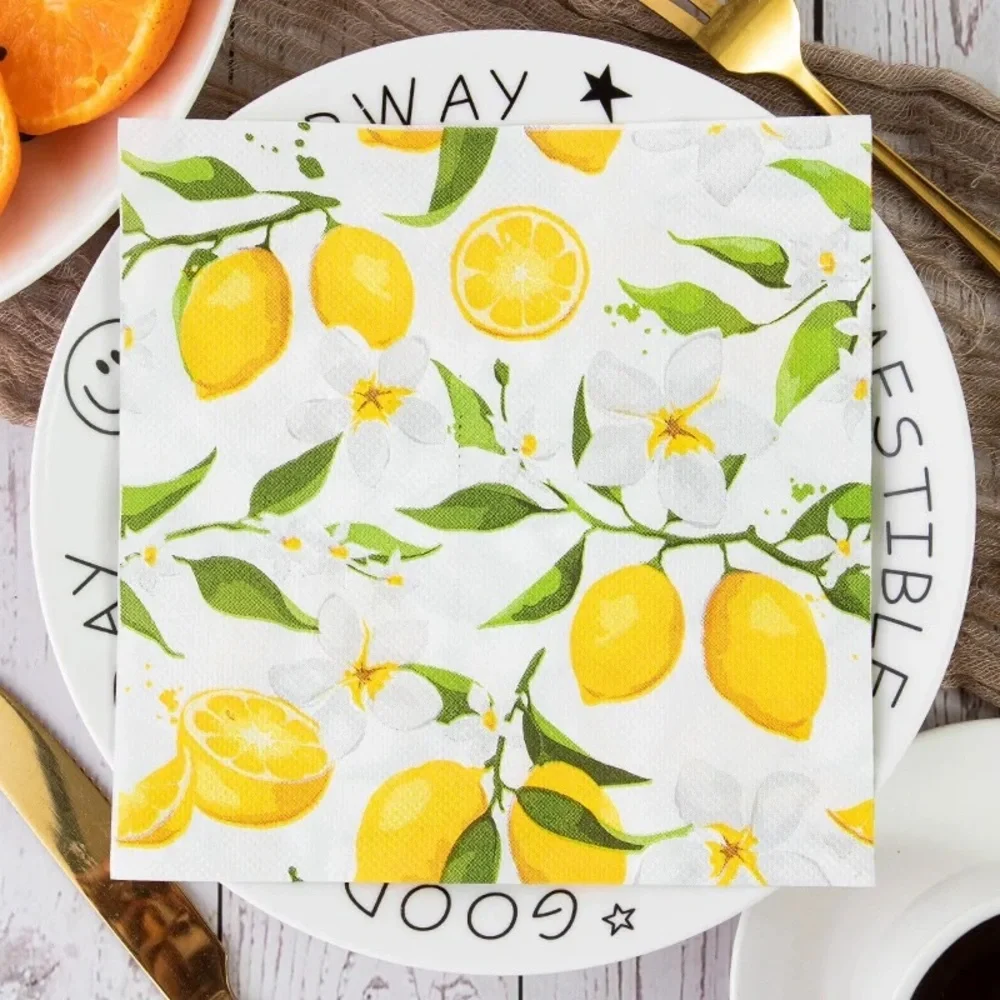🍋 Print Lemon Napkin Paper Towel Fruit Party Paper Placemat 2Ply 20pcs/pac